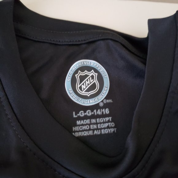 San Jose Sharks Long Sleeve T-Shirt Tee Youth Large 14/16 Black NHL Boys NWT - Picture 7 of 11